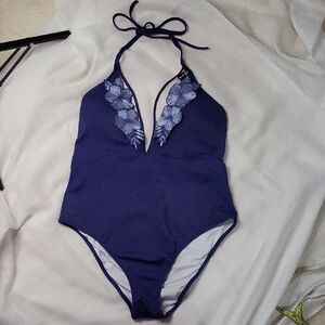 Pink VS Women's Blue One Piece Swimsuit Size M